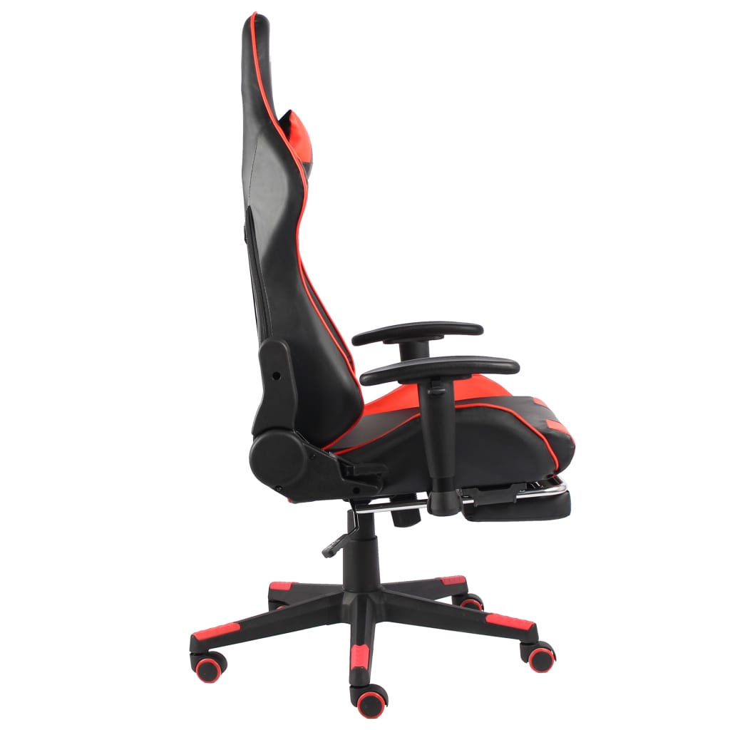Gamestoel draaibaar met voetensteun PVC rood is nu te koop bij PeponiXL, paradijselijk wonen!