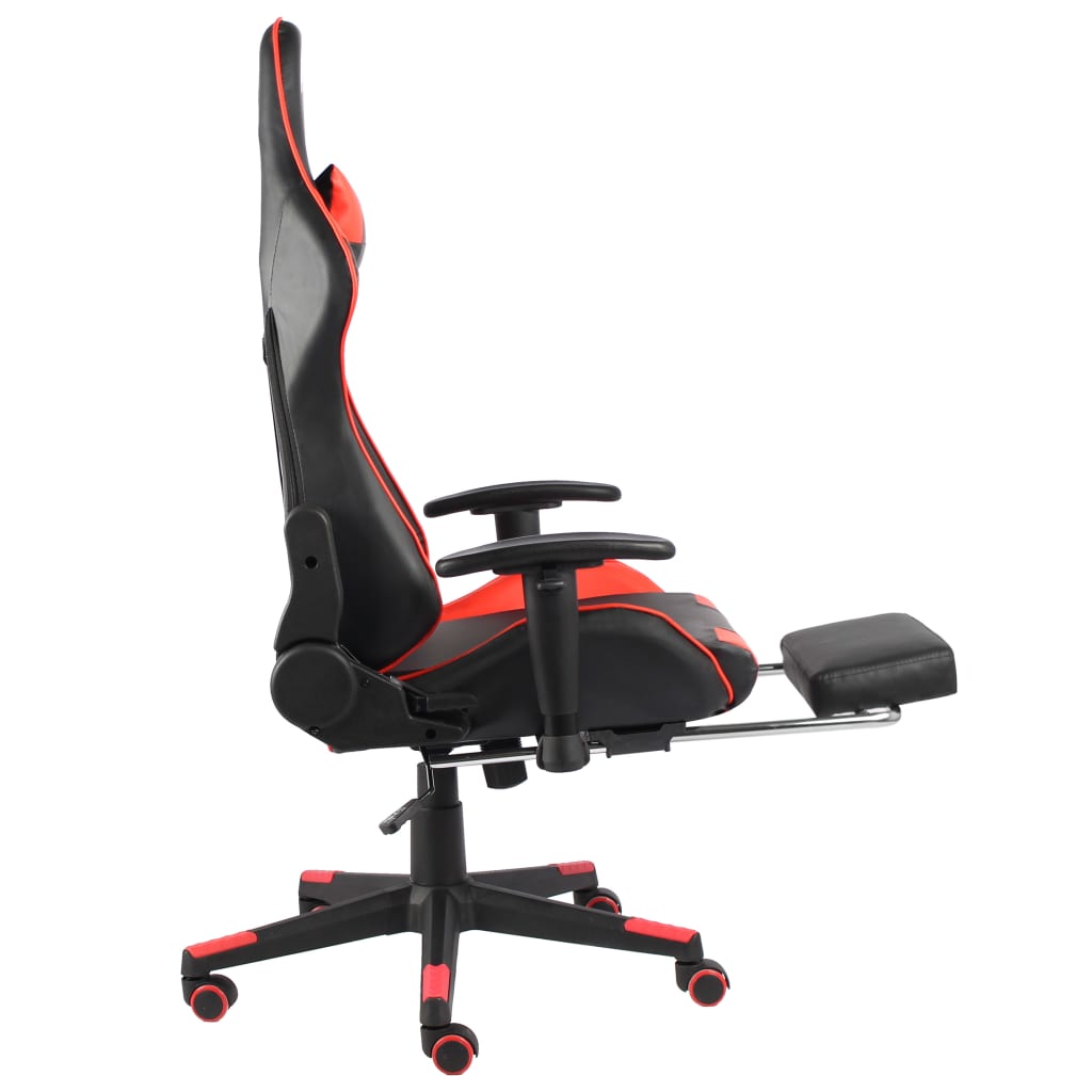Gamestoel draaibaar met voetensteun PVC rood is nu te koop bij PeponiXL, paradijselijk wonen!