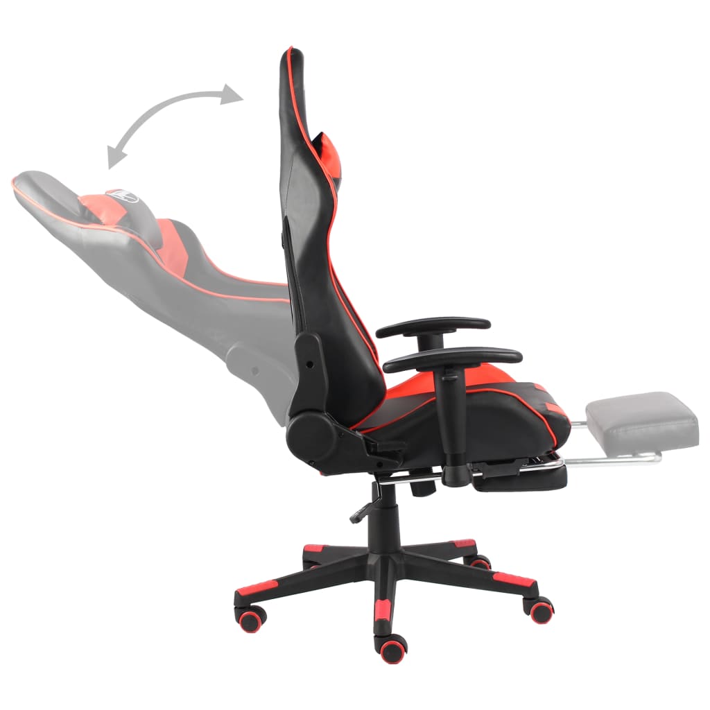 Gamestoel draaibaar met voetensteun PVC rood is nu te koop bij PeponiXL, paradijselijk wonen!