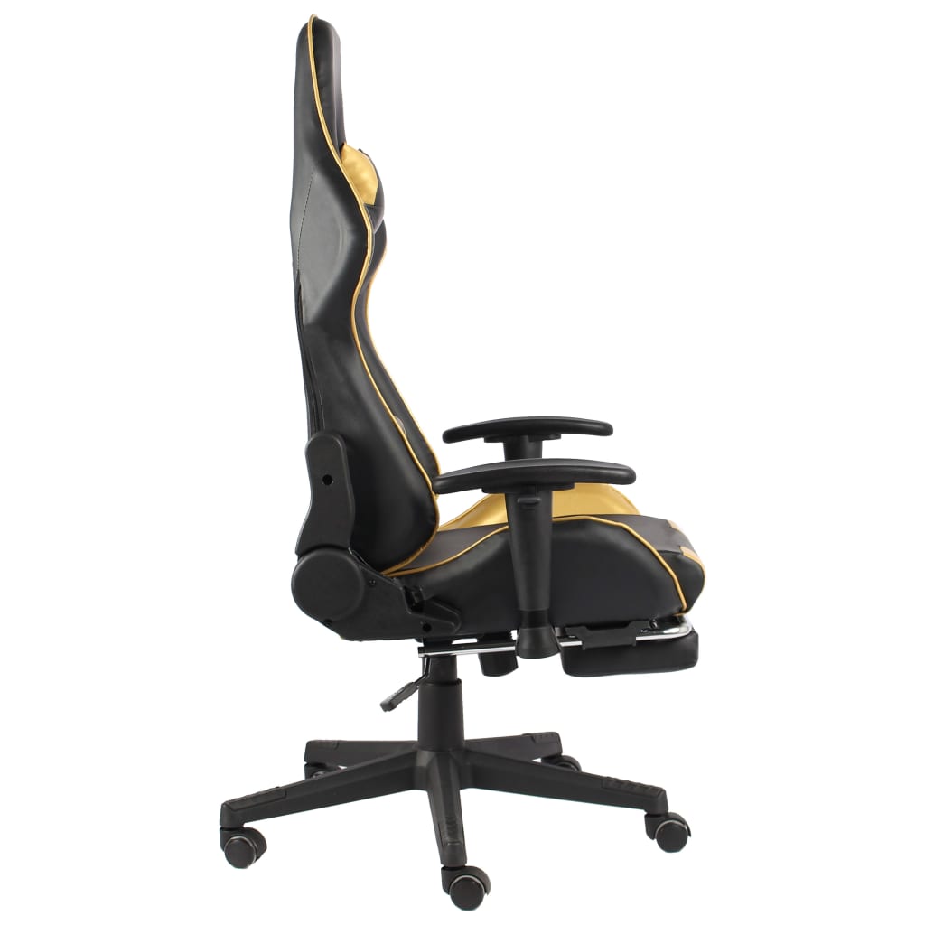 Gamestoel draaibaar met voetensteun PVC goudkleurig is nu te koop bij PeponiXL, paradijselijk wonen!