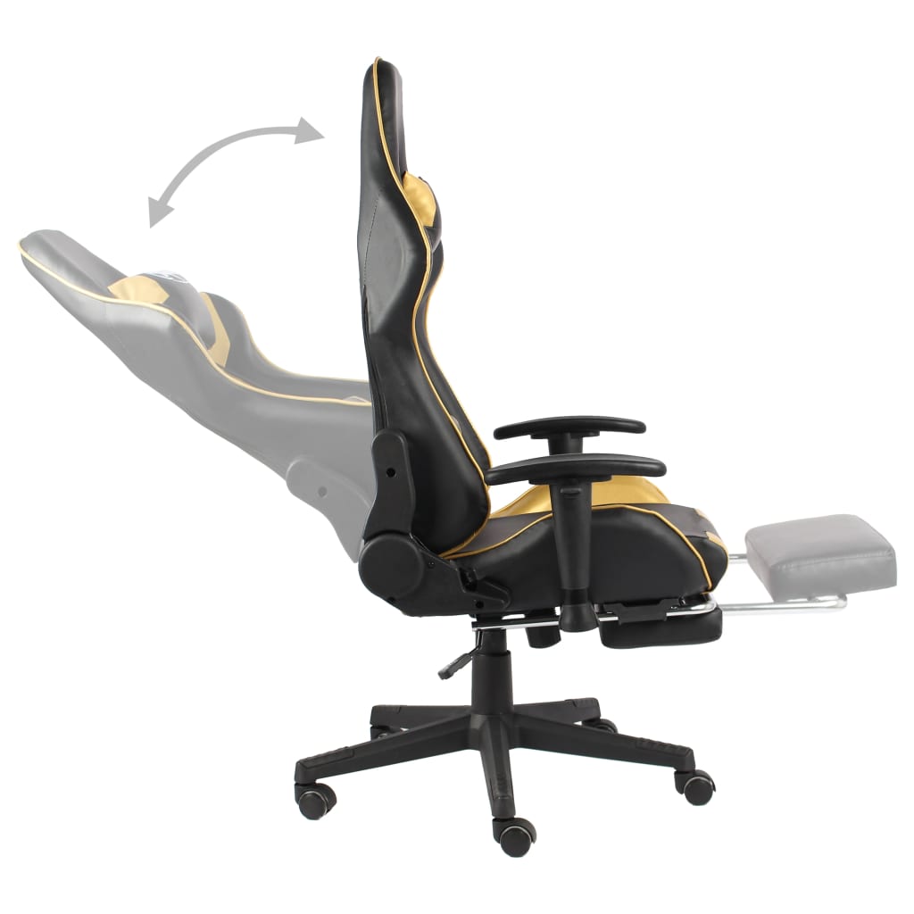 Gamestoel draaibaar met voetensteun PVC goudkleurig is nu te koop bij PeponiXL, paradijselijk wonen!