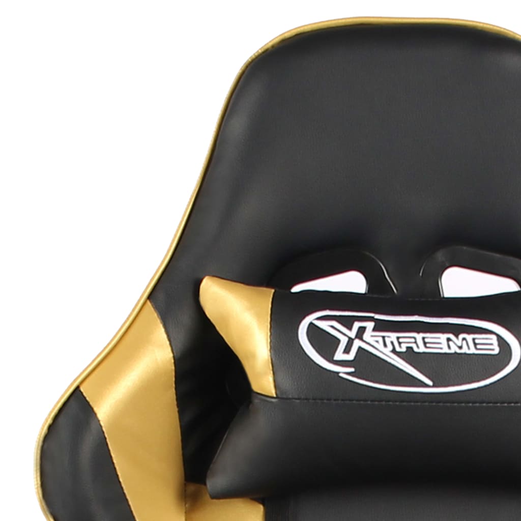 Gamestoel draaibaar met voetensteun PVC goudkleurig is nu te koop bij PeponiXL, paradijselijk wonen!
