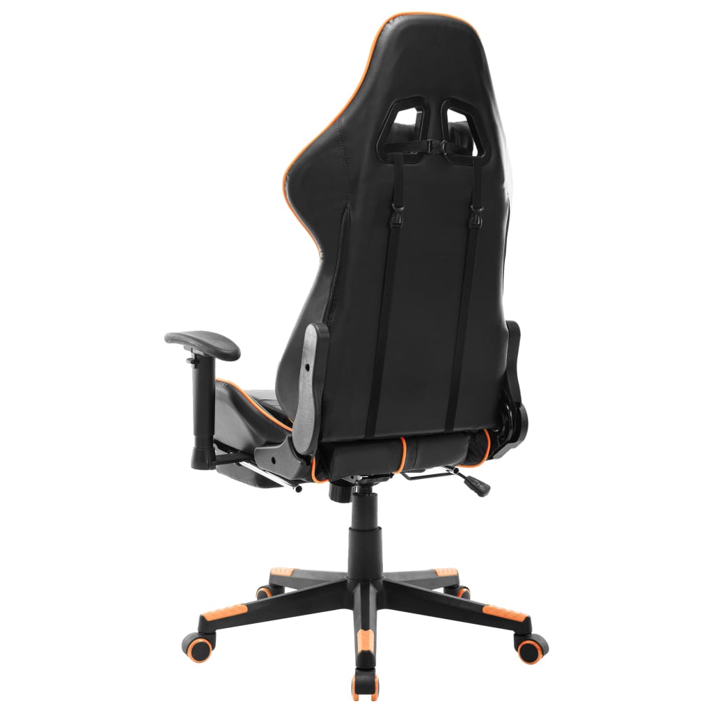 Gamestoel met voetensteun kunstleer zwart en oranje is nu te koop bij PeponiXL, paradijselijk wonen!