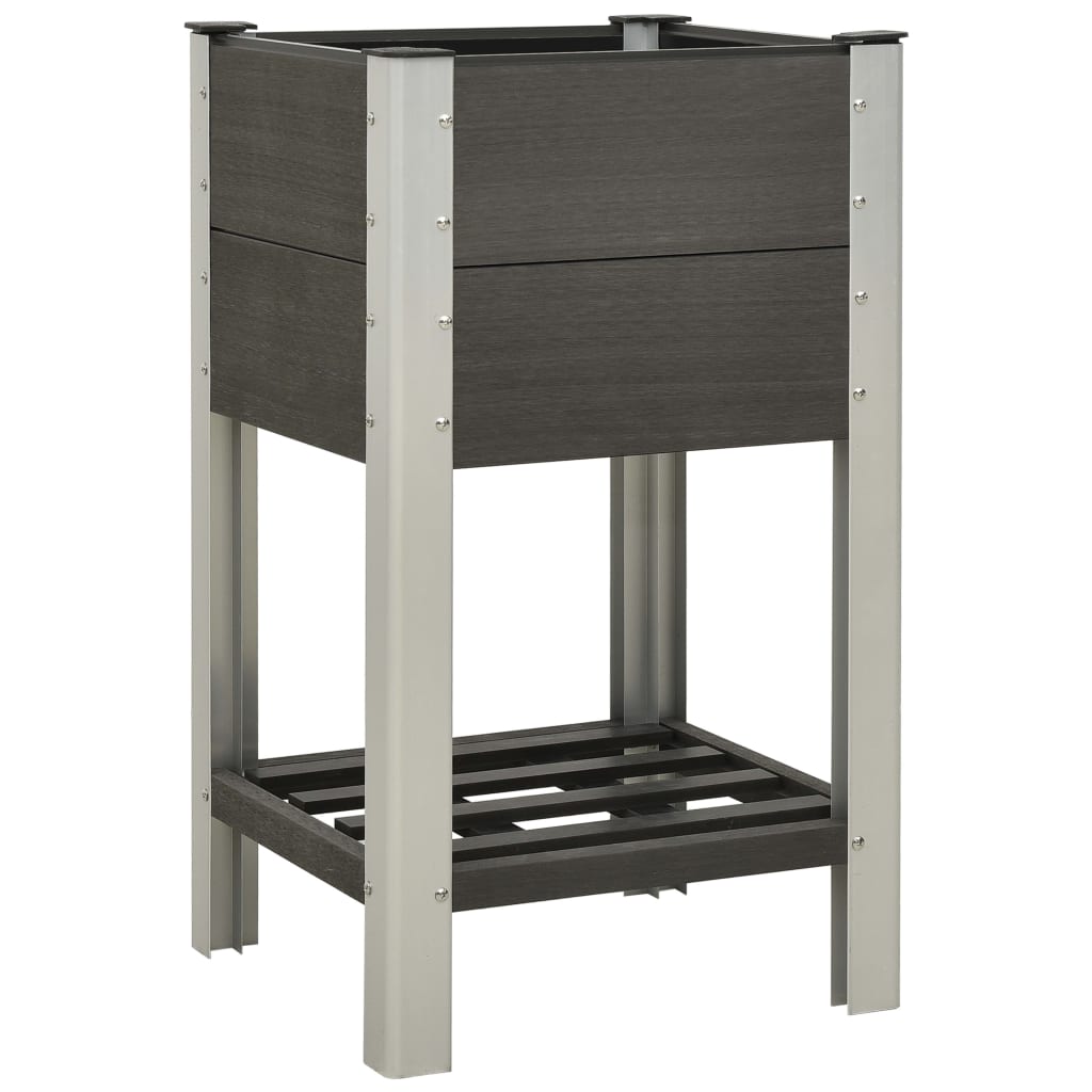 Plantenbak verhoogd met schap 50x50x90 cm HKC grijs is nu te koop bij PeponiXL, paradijselijk wonen!