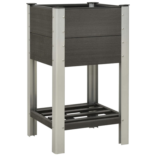 Plantenbak verhoogd met schap 50x50x90 cm HKC grijs is nu te koop bij PeponiXL, paradijselijk wonen!