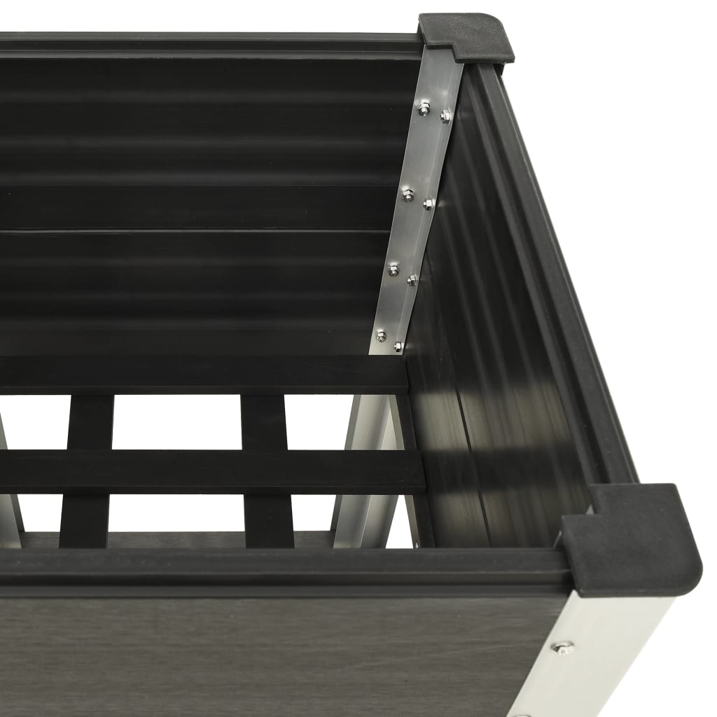 Plantenbak verhoogd met schap 50x50x90 cm HKC grijs is nu te koop bij PeponiXL, paradijselijk wonen!