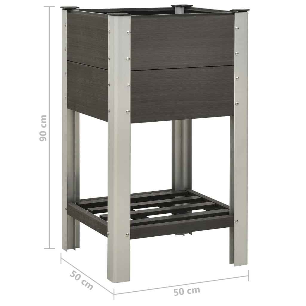 Plantenbak verhoogd met schap 50x50x90 cm HKC grijs is nu te koop bij PeponiXL, paradijselijk wonen!