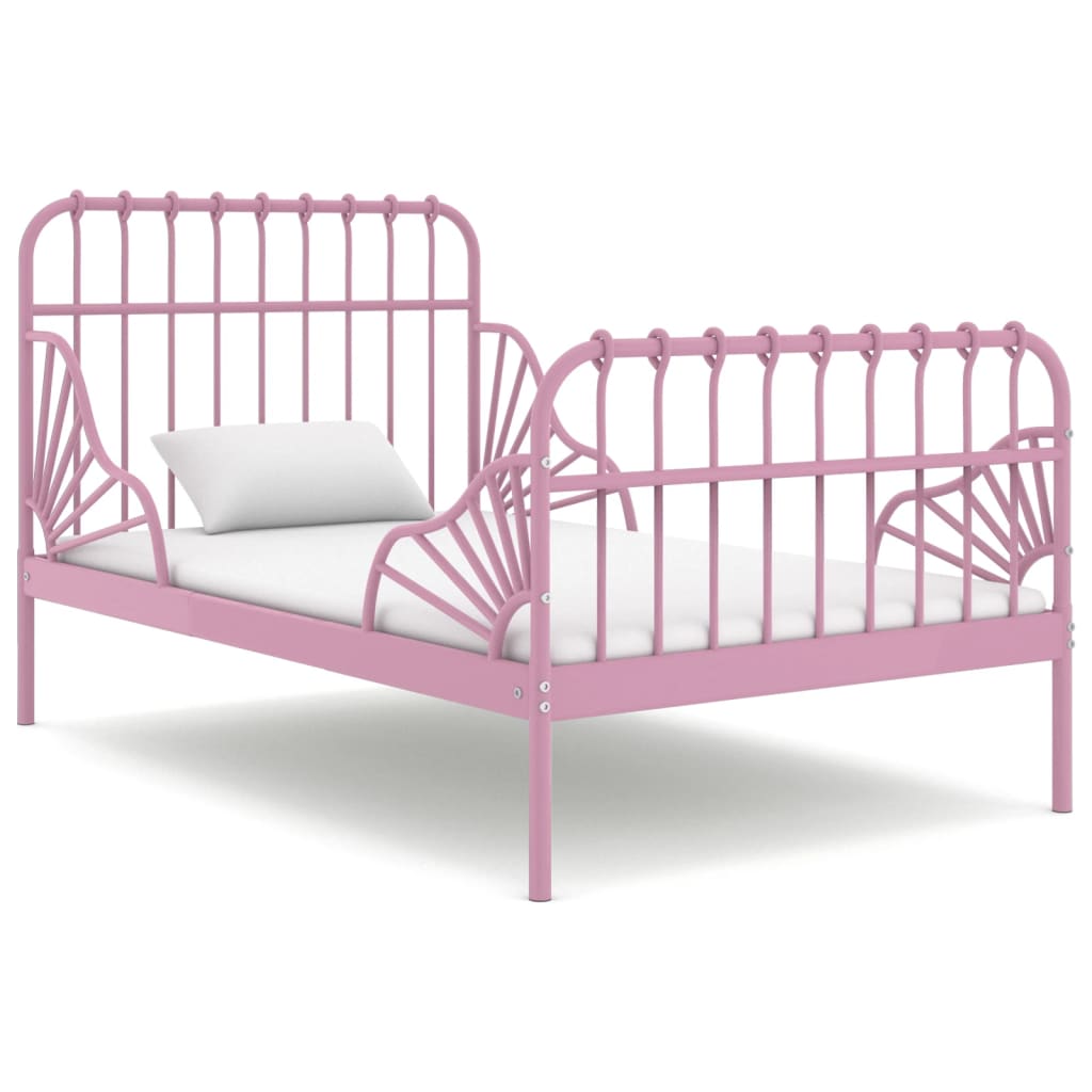 Bedframe verlengbaar metaal roze 80x130/200 cm is nu te koop bij PeponiXL, paradijselijk wonen!