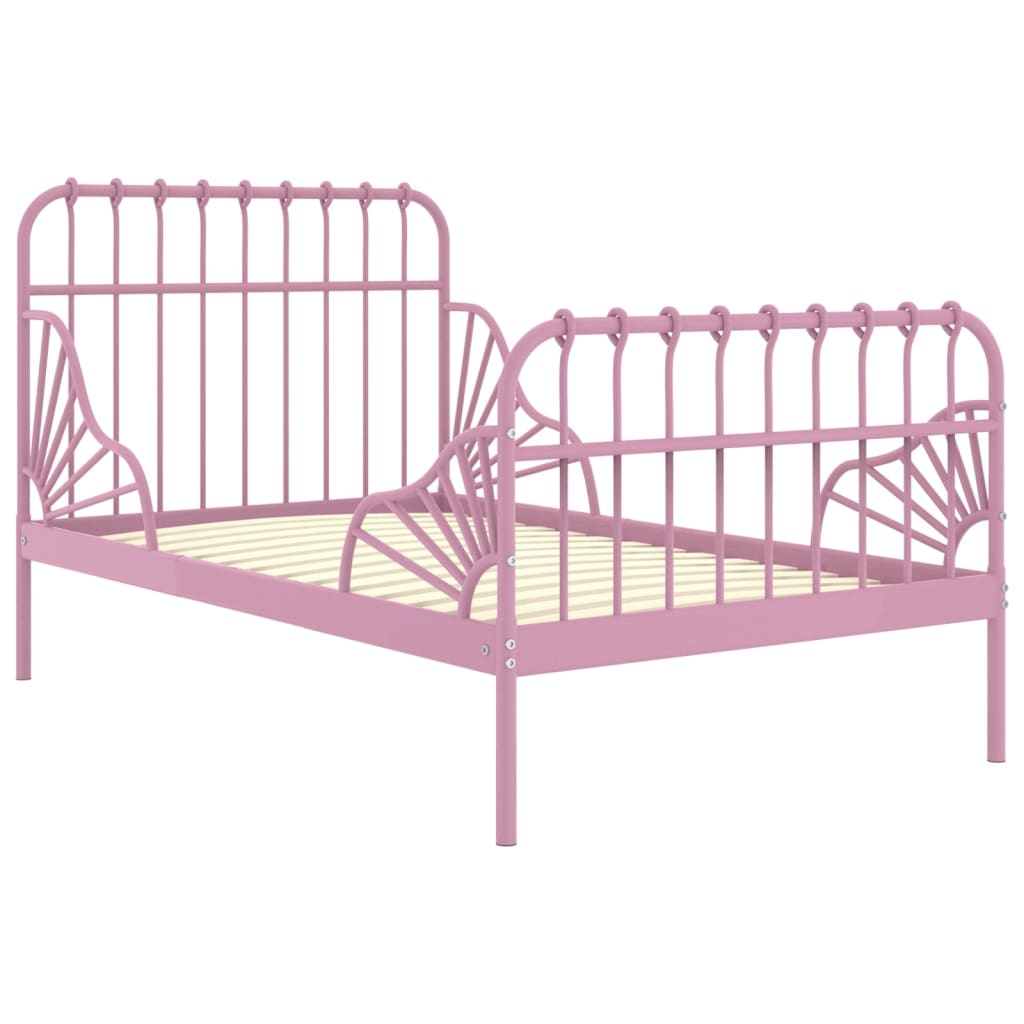 Bedframe verlengbaar metaal roze 80x130/200 cm is nu te koop bij PeponiXL, paradijselijk wonen!