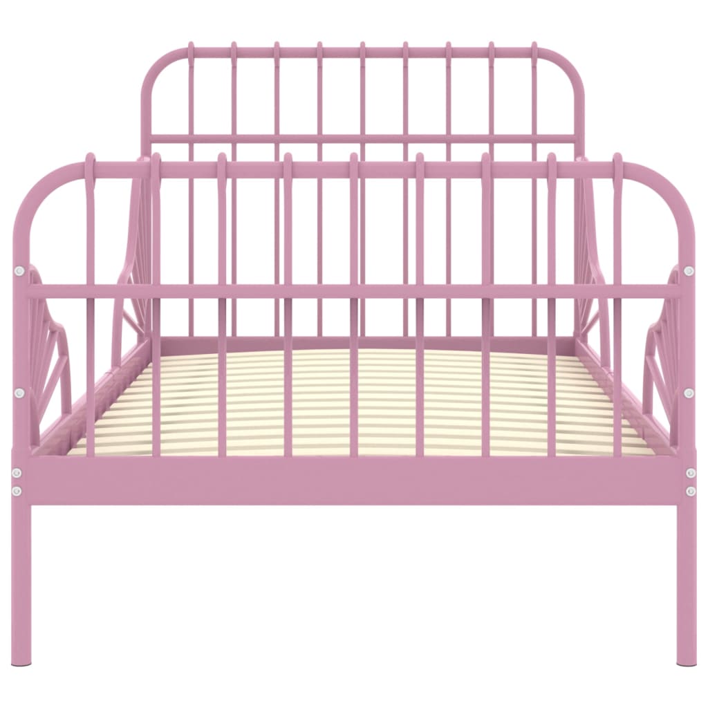 Bedframe verlengbaar metaal roze 80x130/200 cm is nu te koop bij PeponiXL, paradijselijk wonen!