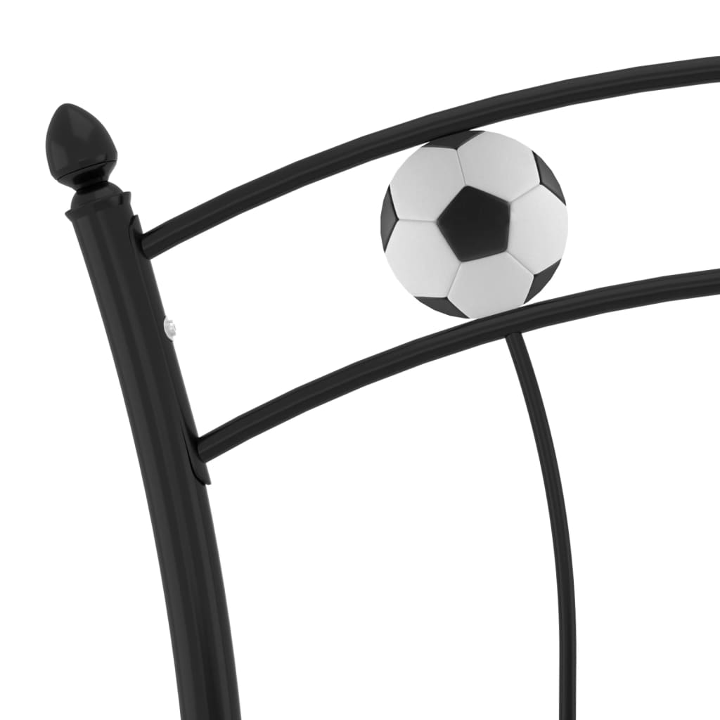 Bedframe met voetbaldesign metaal zwart 90x200 cm is nu te koop bij PeponiXL, paradijselijk wonen!