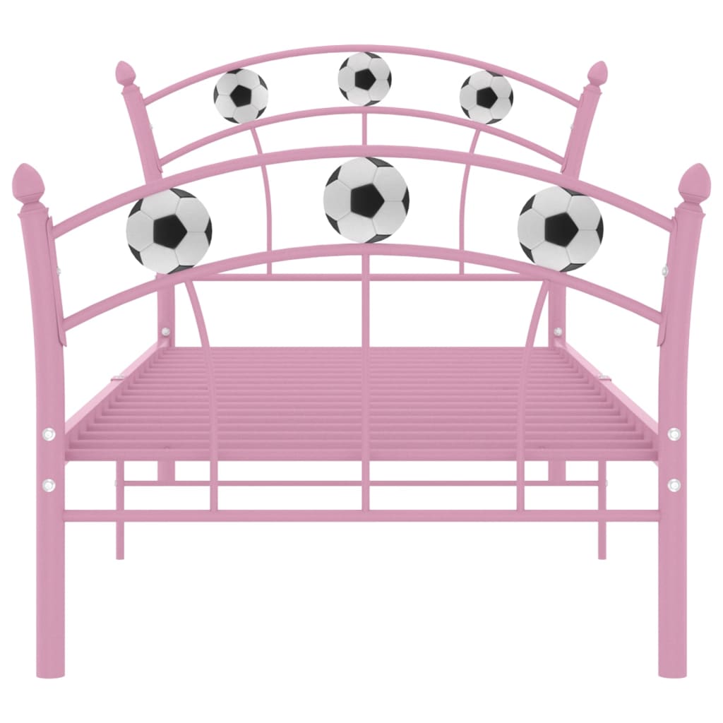 Bedframe met voetbaldesign metaal roze 90x200 cm is nu te koop bij PeponiXL, paradijselijk wonen!