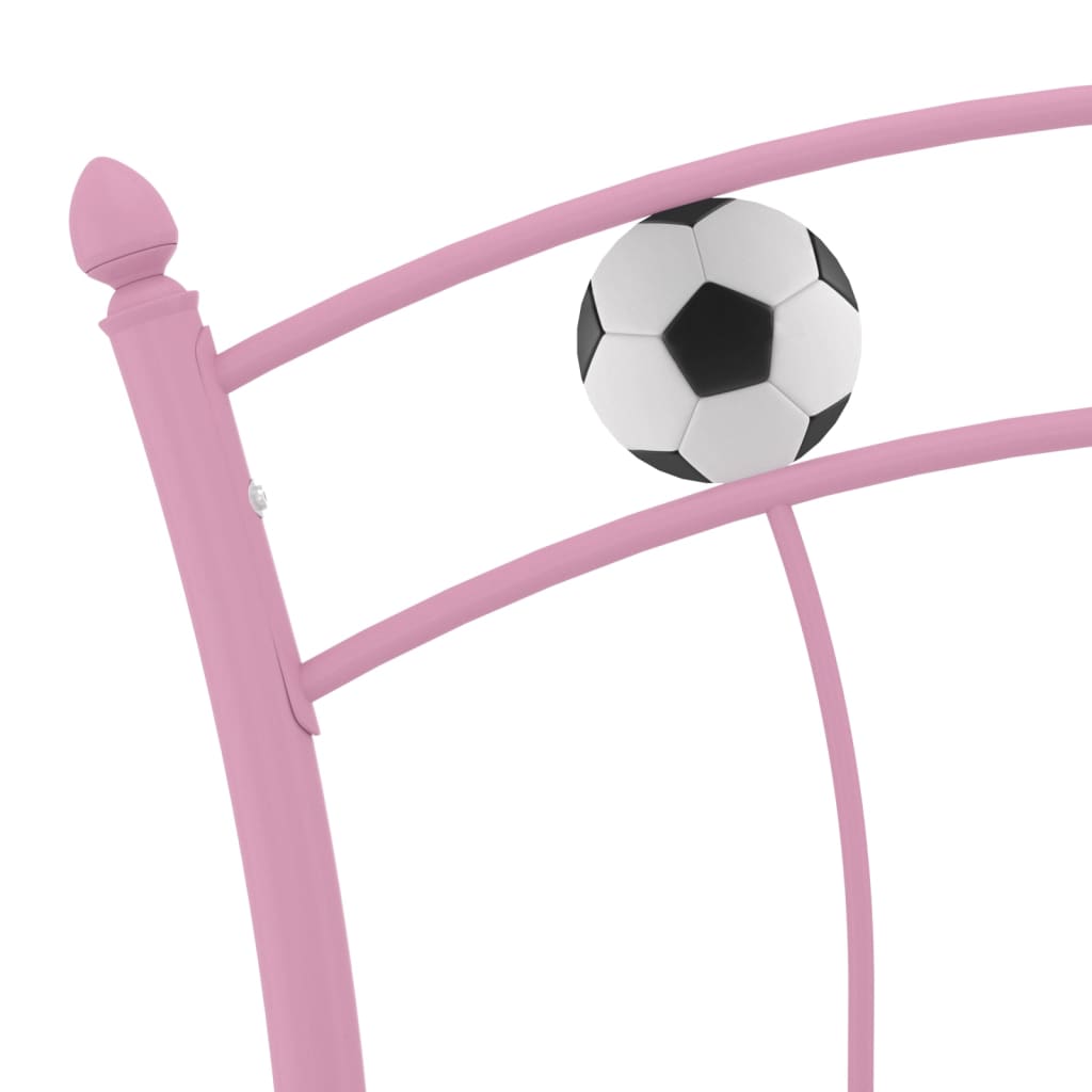 Bedframe met voetbaldesign metaal roze 90x200 cm is nu te koop bij PeponiXL, paradijselijk wonen!