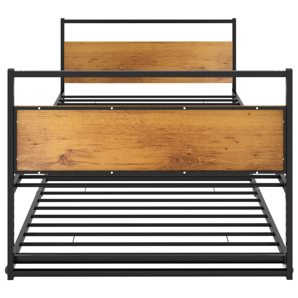 Bedframe uitschuifbaar metaal zwart 90x200 cm is nu te koop bij PeponiXL, paradijselijk wonen!