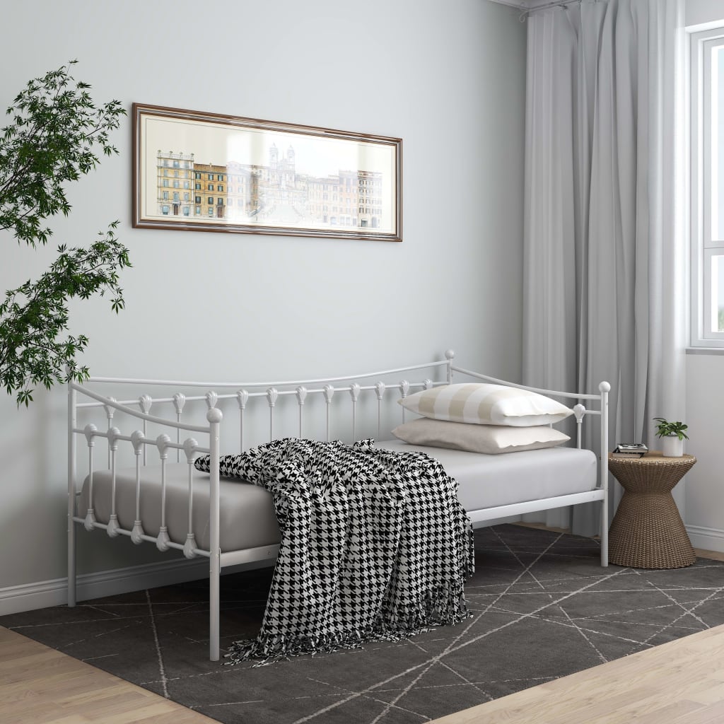 Slaapbank metaal wit 90x200 cm is nu te koop bij PeponiXL, paradijselijk wonen!