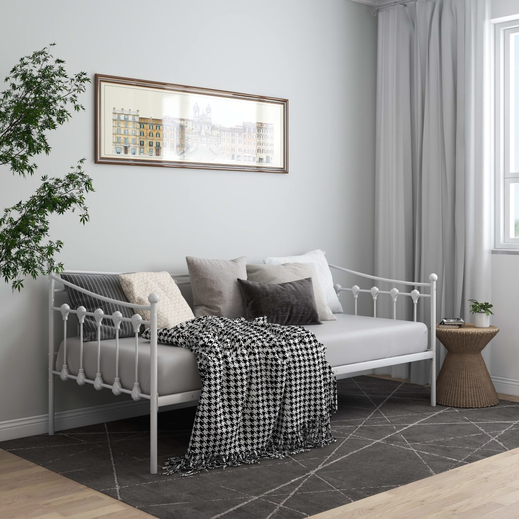 Slaapbank metaal wit 90x200 cm is nu te koop bij PeponiXL, paradijselijk wonen!