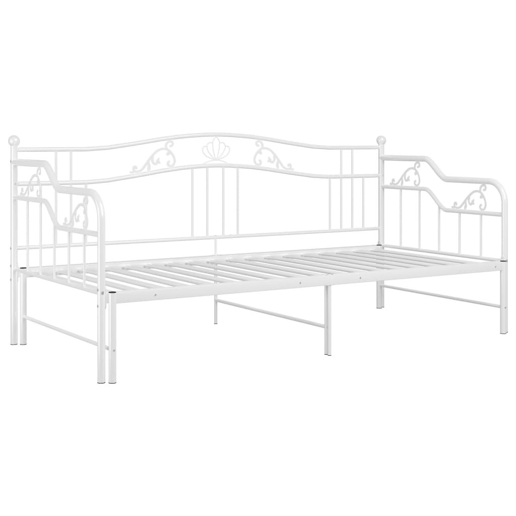 Slaapbank uittrekbaar metaal wit 90x200 cm is nu te koop bij PeponiXL, paradijselijk wonen!