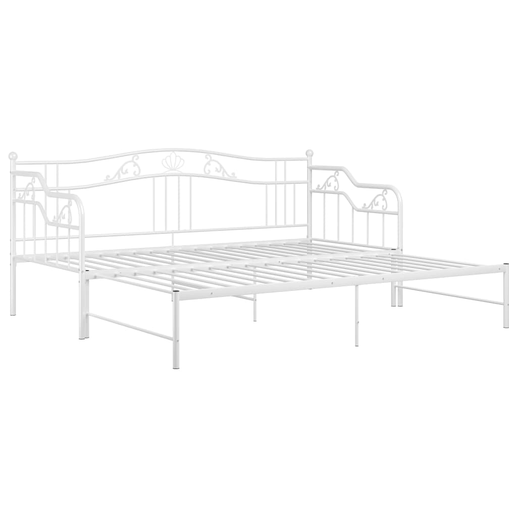 Slaapbank uittrekbaar metaal wit 90x200 cm is nu te koop bij PeponiXL, paradijselijk wonen!
