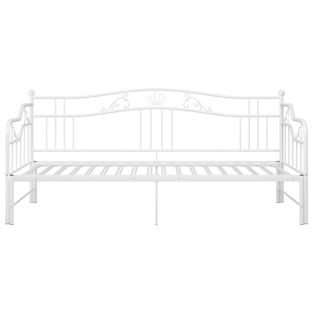 Slaapbank uittrekbaar metaal wit 90x200 cm is nu te koop bij PeponiXL, paradijselijk wonen!