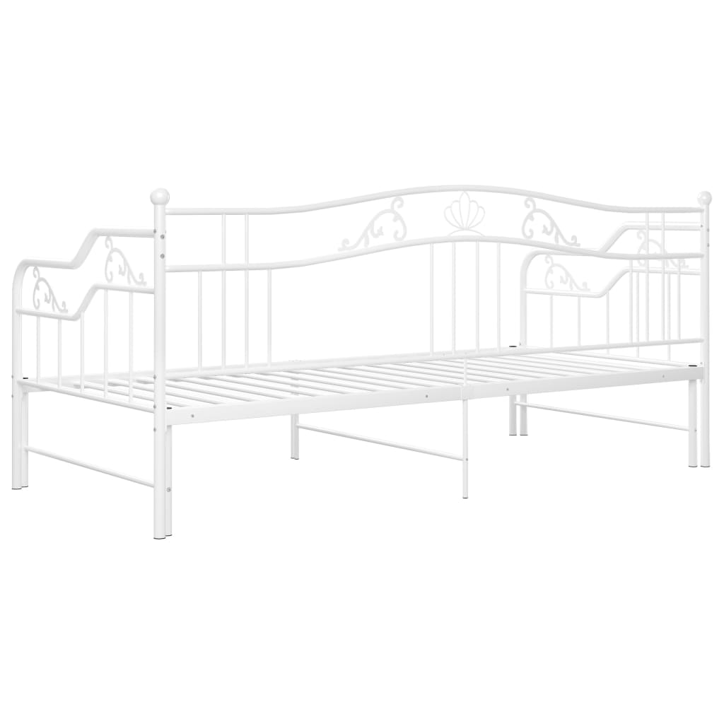 Slaapbank uittrekbaar metaal wit 90x200 cm is nu te koop bij PeponiXL, paradijselijk wonen!