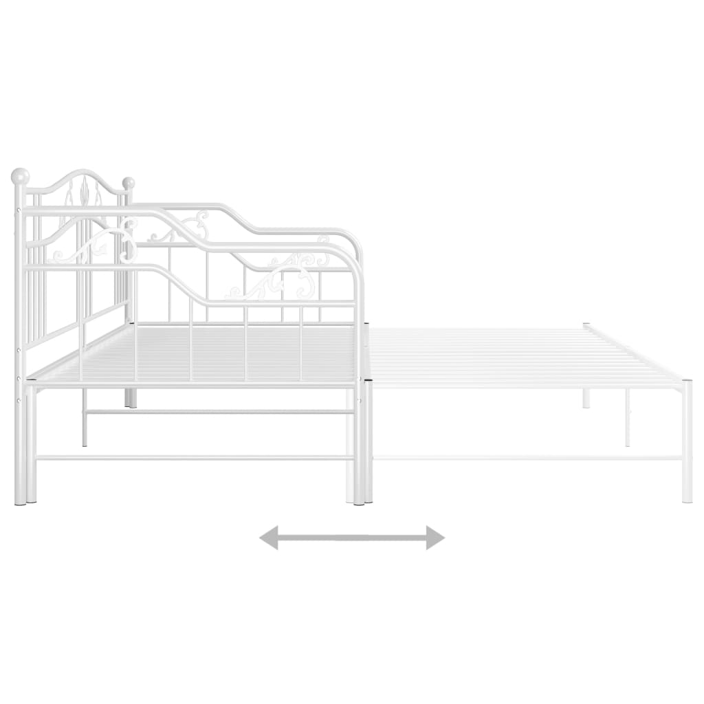 Slaapbank uittrekbaar metaal wit 90x200 cm is nu te koop bij PeponiXL, paradijselijk wonen!