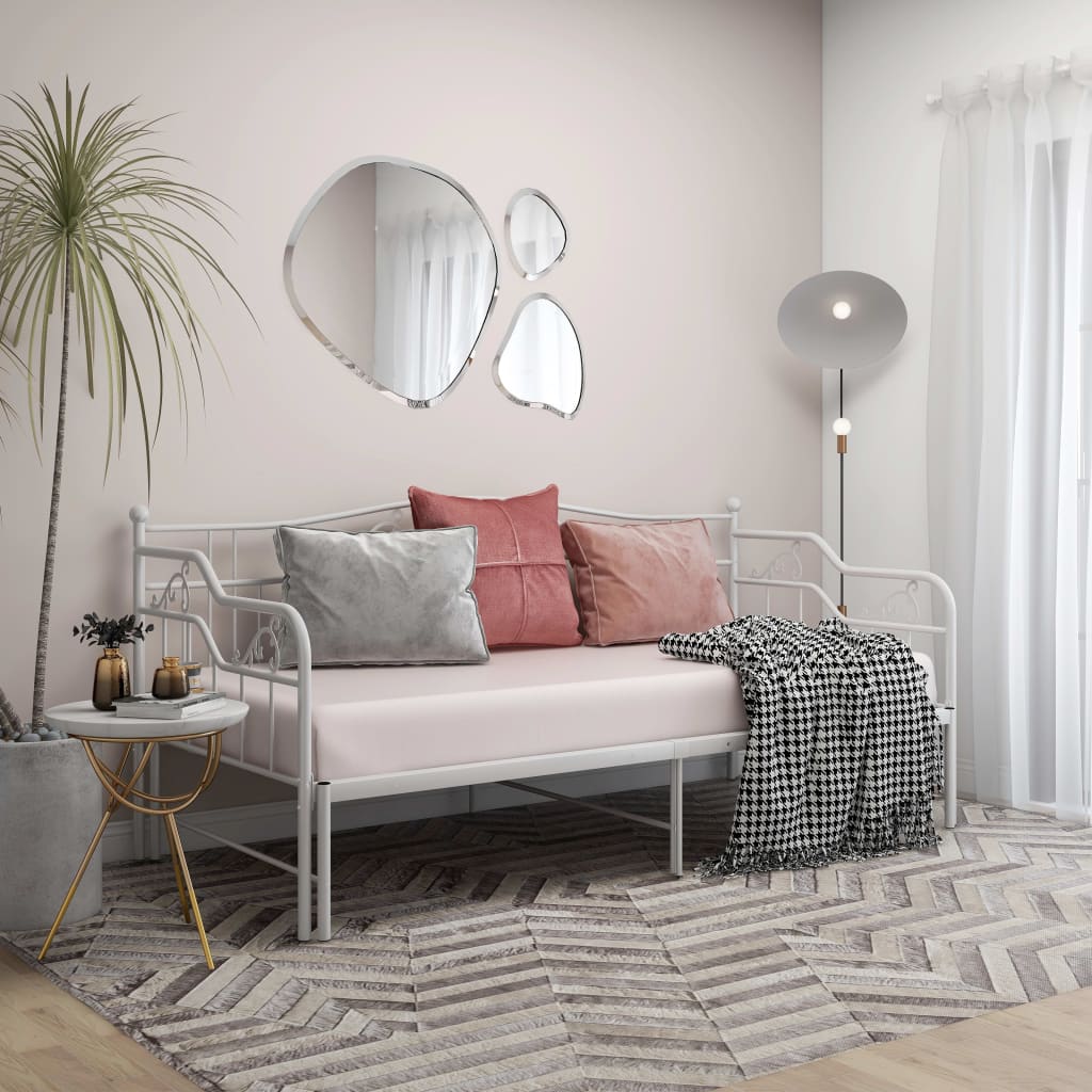 Slaapbank uittrekbaar metaal wit 90x200 cm is nu te koop bij PeponiXL, paradijselijk wonen!