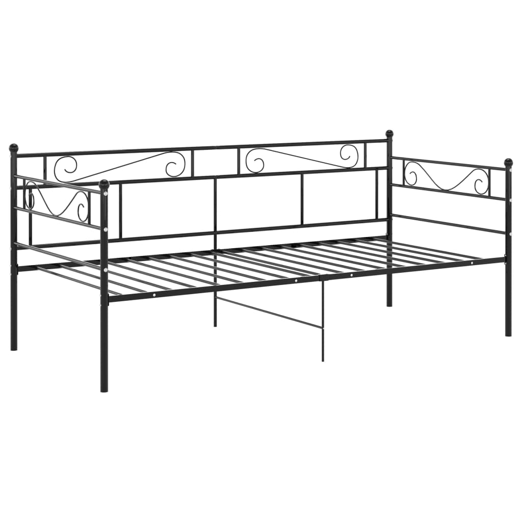 Slaapbank metaal zwart 90x200 cm is nu te koop bij PeponiXL, paradijselijk wonen!
