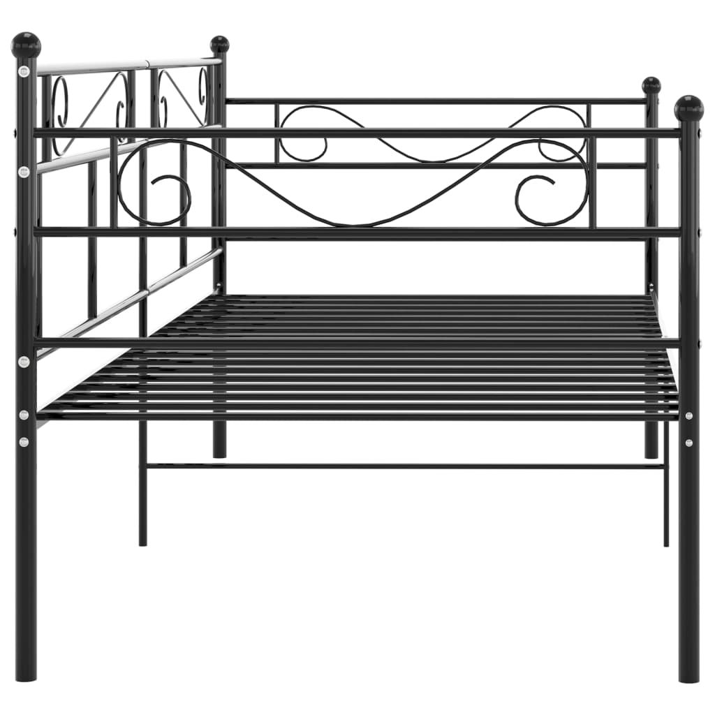 Slaapbank metaal zwart 90x200 cm is nu te koop bij PeponiXL, paradijselijk wonen!