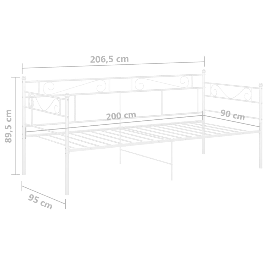 Slaapbankframe metaal wit 90x200 cm is nu te koop bij PeponiXL, paradijselijk wonen!