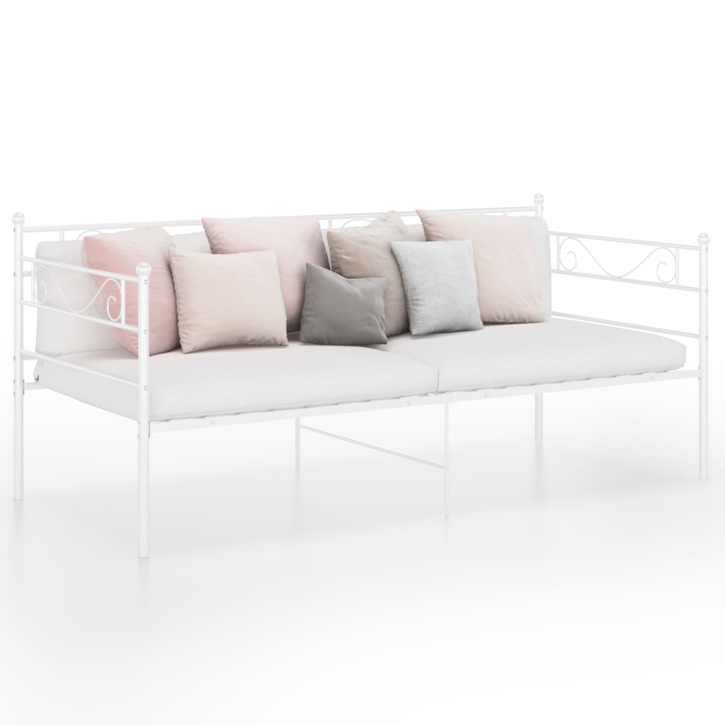 Slaapbankframe metaal wit 90x200 cm is nu te koop bij PeponiXL, paradijselijk wonen!