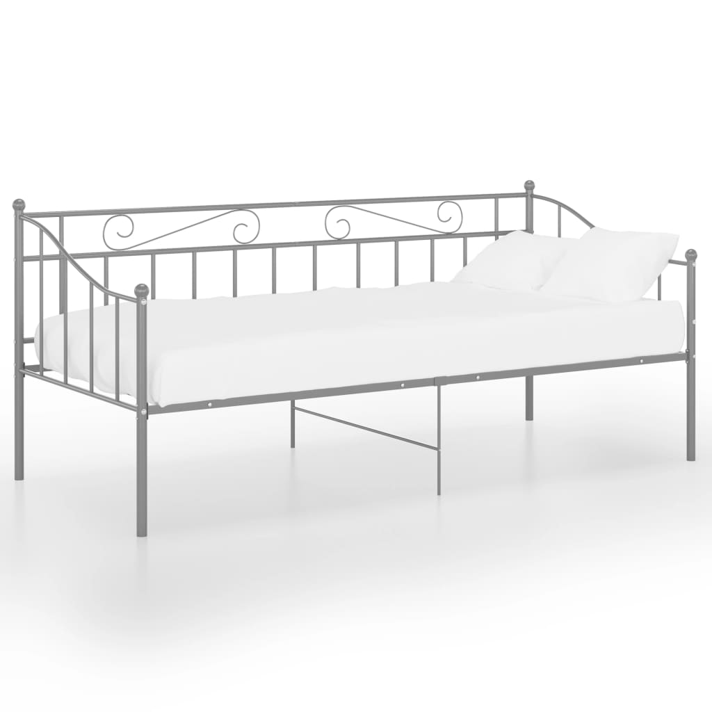 Slaapbankframe metaal grijs 90x200 cm is nu te koop bij PeponiXL, paradijselijk wonen!