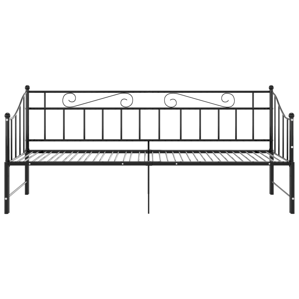 Slaapbankframe uittrekbaar metaal zwart 90x200 cm is nu te koop bij PeponiXL, paradijselijk wonen!