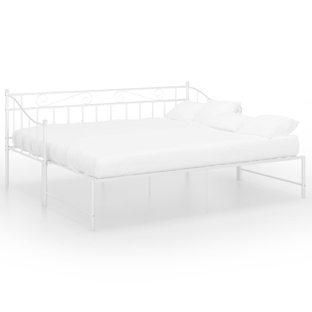 Slaapbank uittrekbaar metaal wit 90x200 cm is nu te koop bij PeponiXL, paradijselijk wonen!