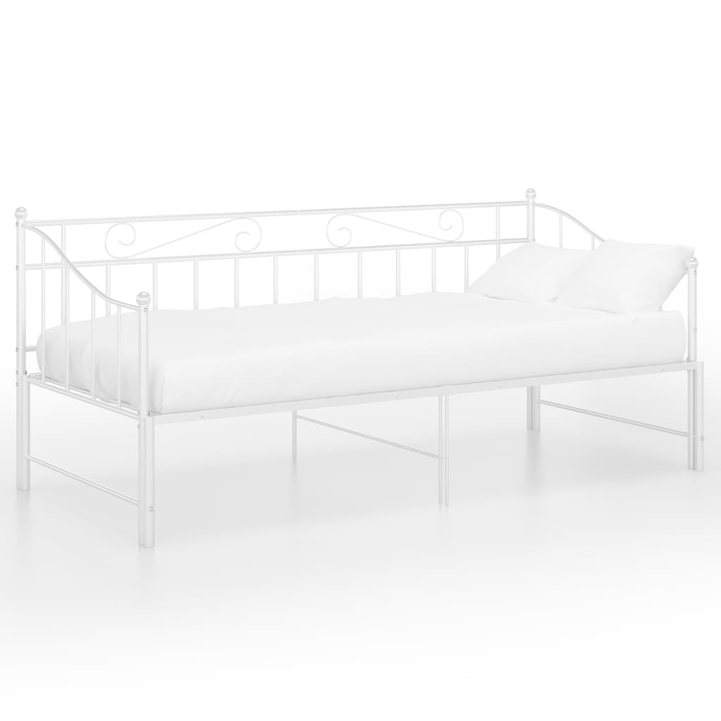 Slaapbank uittrekbaar metaal wit 90x200 cm is nu te koop bij PeponiXL, paradijselijk wonen!