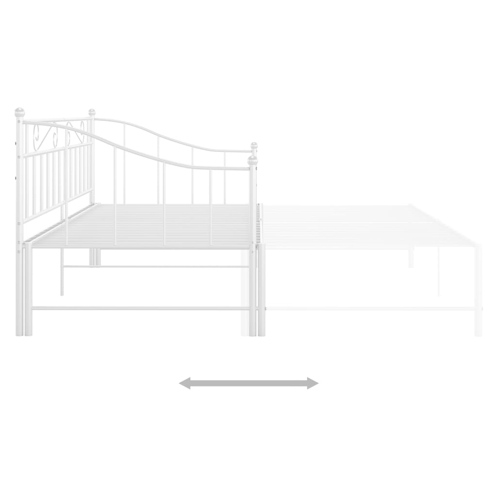 Slaapbank uittrekbaar metaal wit 90x200 cm is nu te koop bij PeponiXL, paradijselijk wonen!