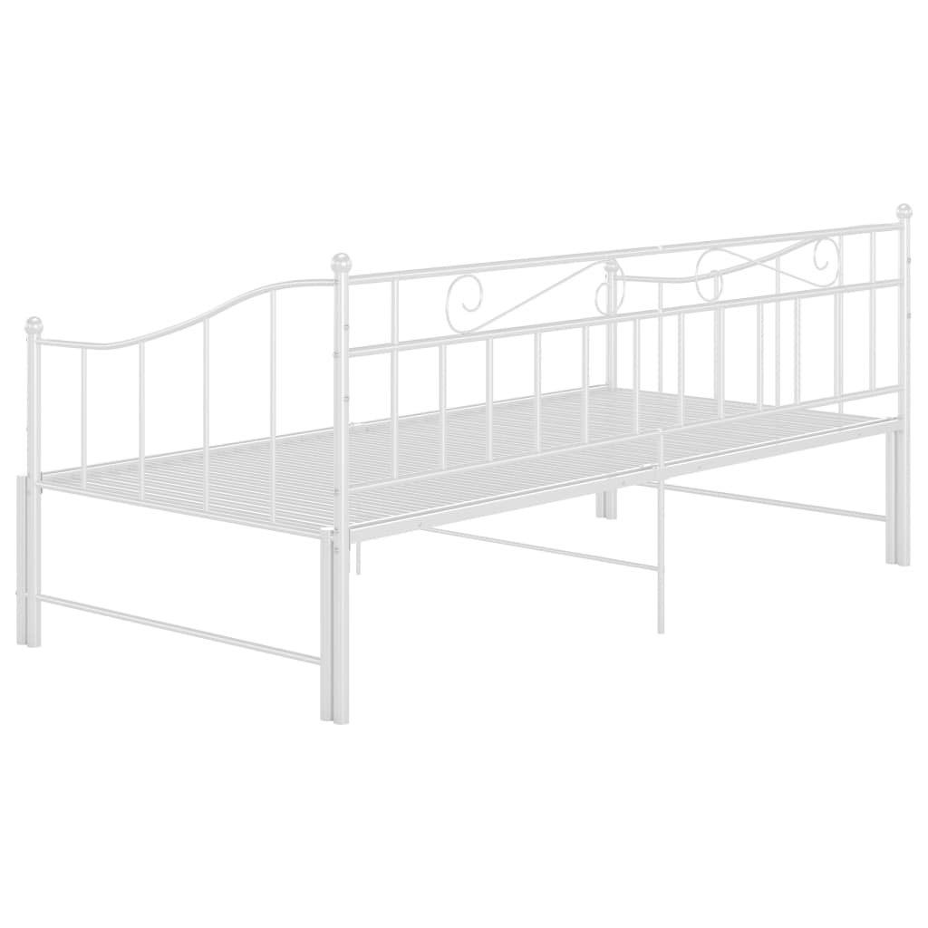 Slaapbank uittrekbaar metaal wit 90x200 cm is nu te koop bij PeponiXL, paradijselijk wonen!