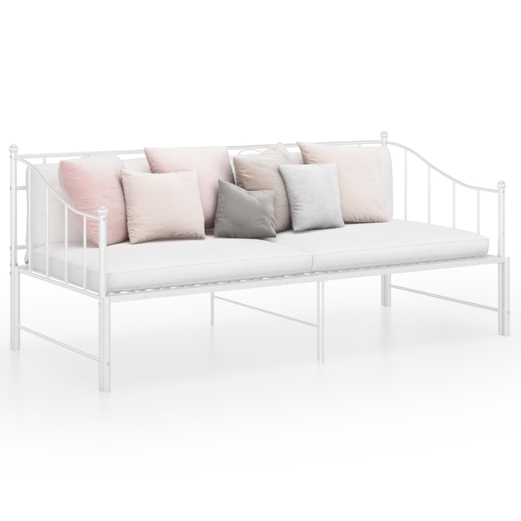 Slaapbank uittrekbaar metaal wit 90x200 cm is nu te koop bij PeponiXL, paradijselijk wonen!