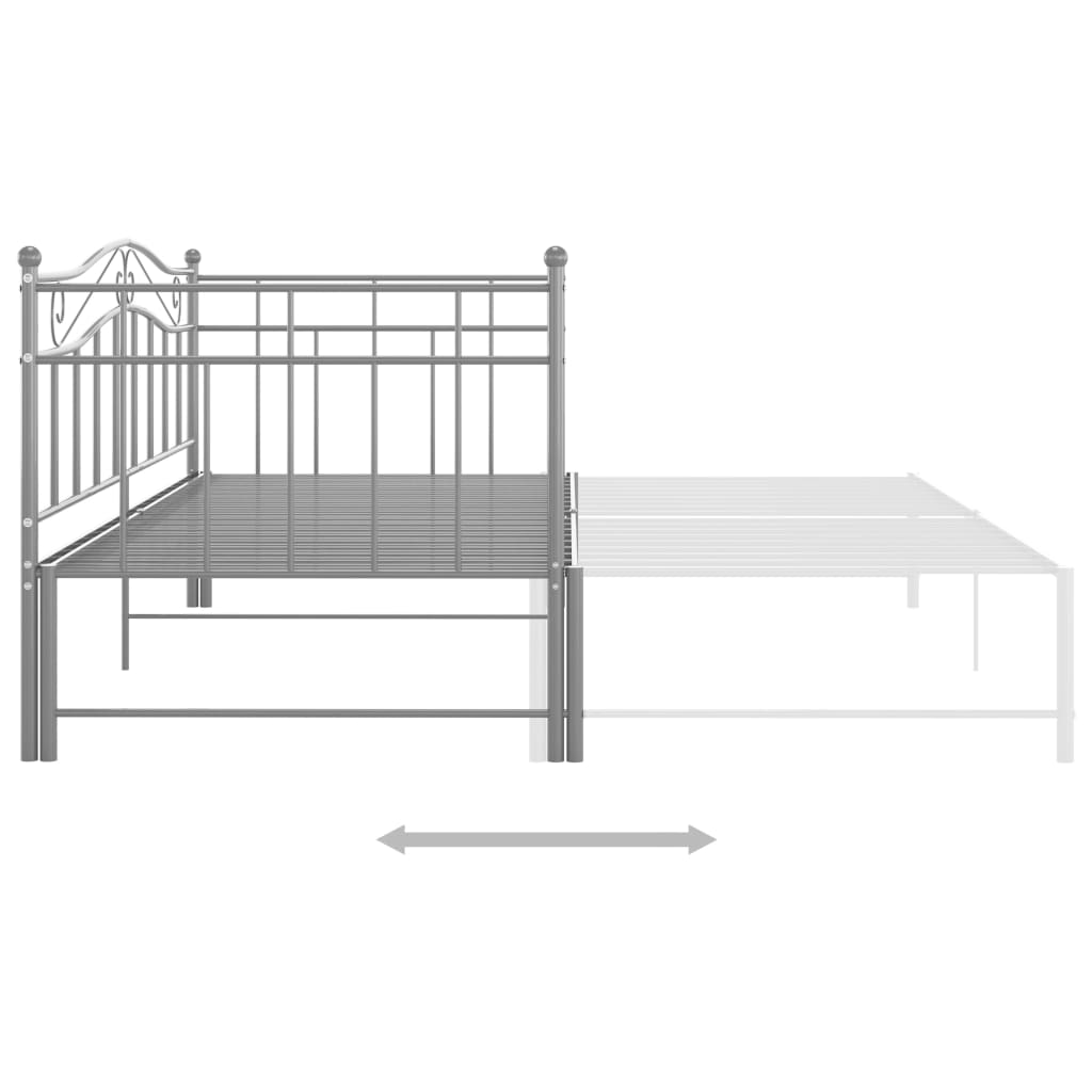 Slaapbank uittrekbaar metaal grijs 90x200 cm is nu te koop bij PeponiXL, paradijselijk wonen!