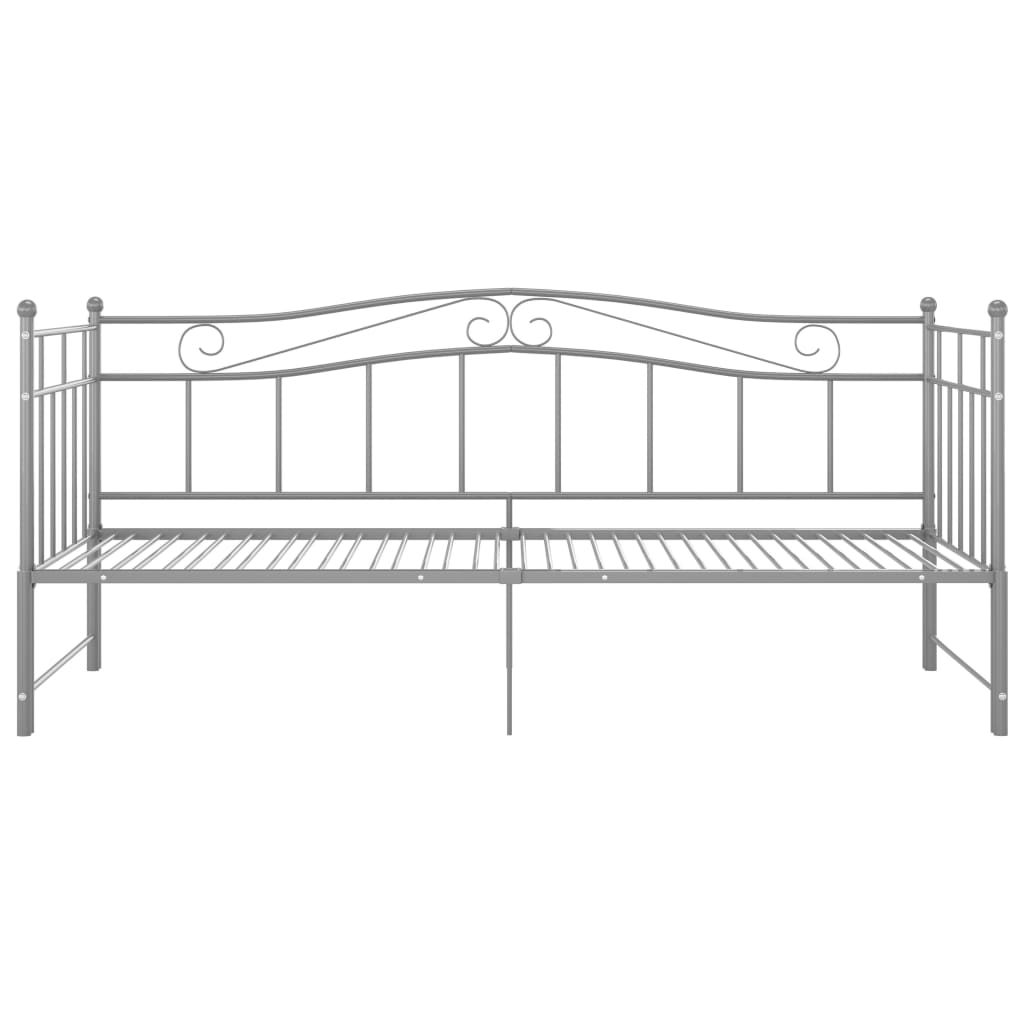 Slaapbank uittrekbaar metaal grijs 90x200 cm is nu te koop bij PeponiXL, paradijselijk wonen!