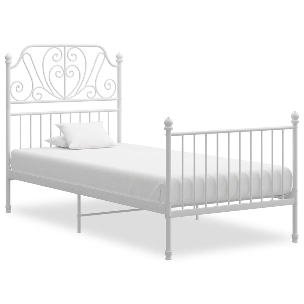 Bedframe metaal wit 100x200 cm is nu te koop bij PeponiXL, paradijselijk wonen!