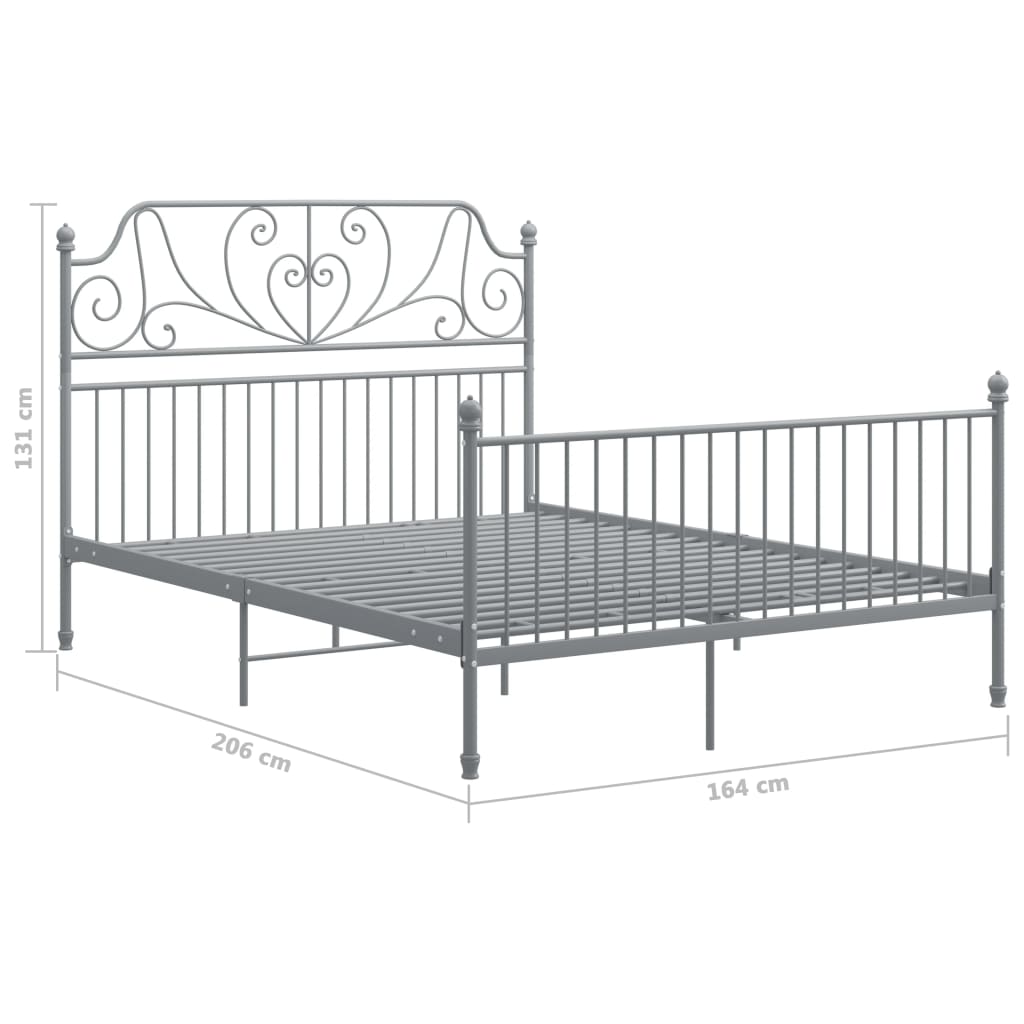 Bedframe metaal grijs 160x200 cm is nu te koop bij PeponiXL, paradijselijk wonen!
