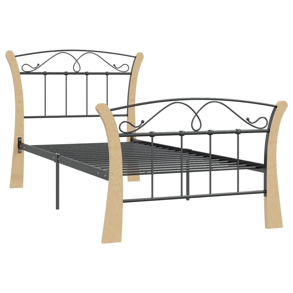 Bedframe metaal zwart 90x200 cm is nu te koop bij PeponiXL, paradijselijk wonen!
