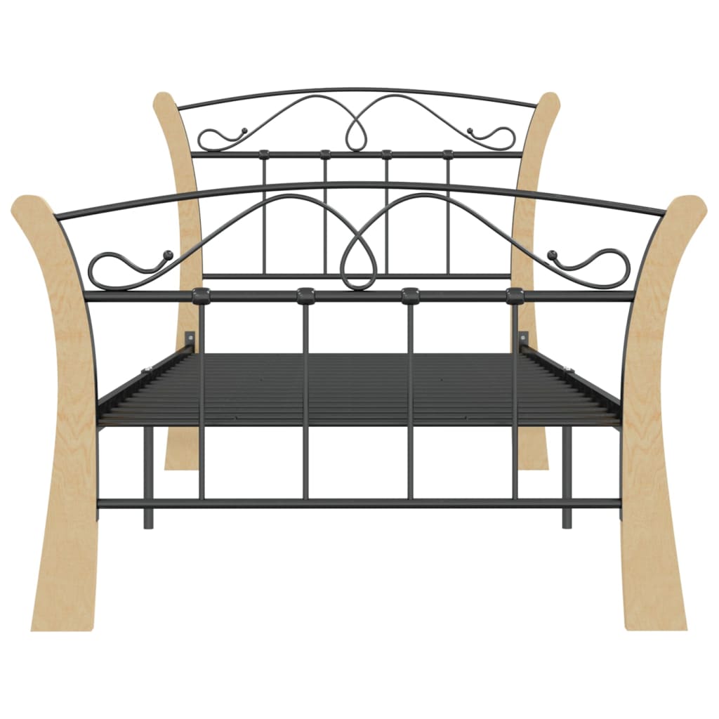 Bedframe metaal zwart 90x200 cm is nu te koop bij PeponiXL, paradijselijk wonen!