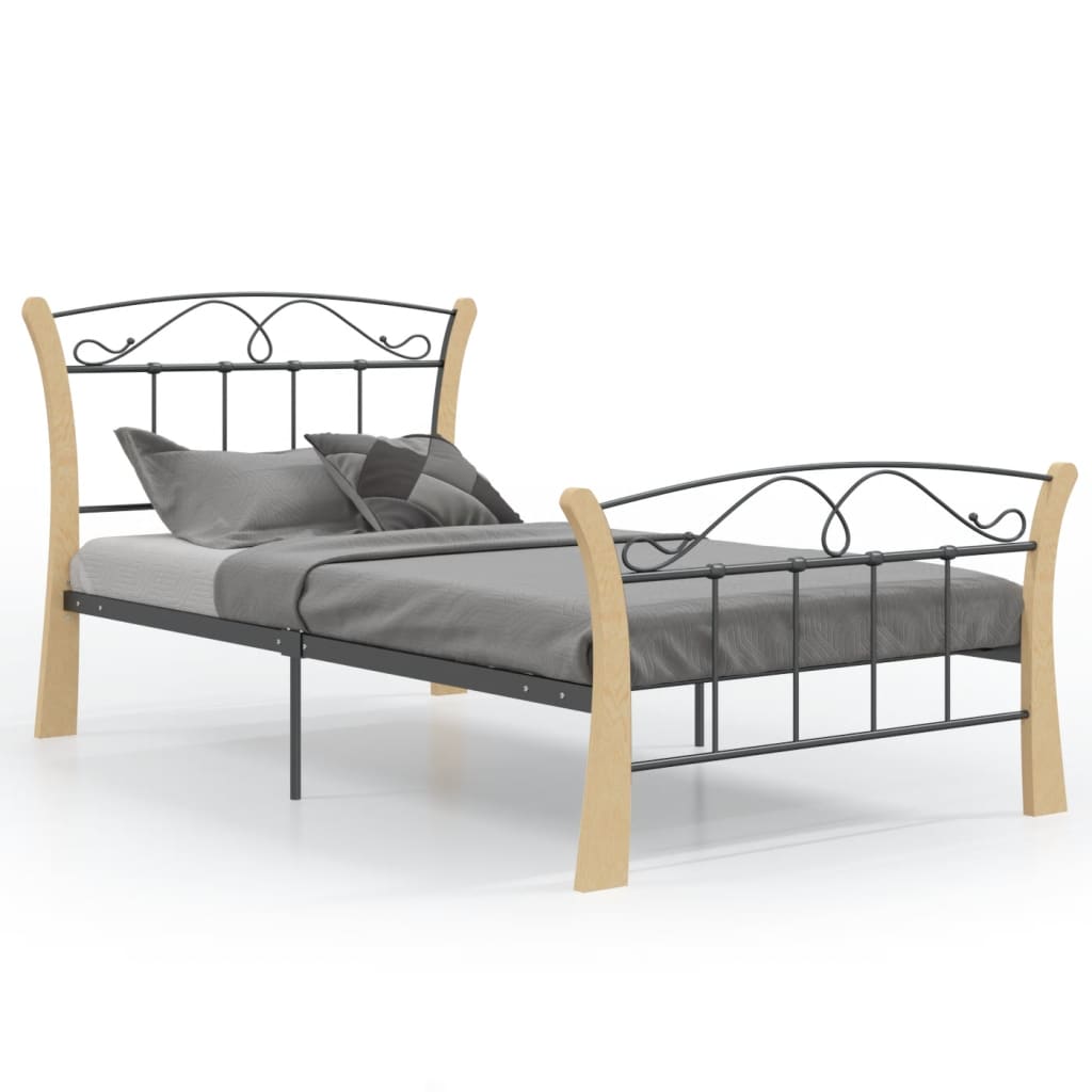 Bedframe metaal zwart 100x200 cm is nu te koop bij PeponiXL, paradijselijk wonen!