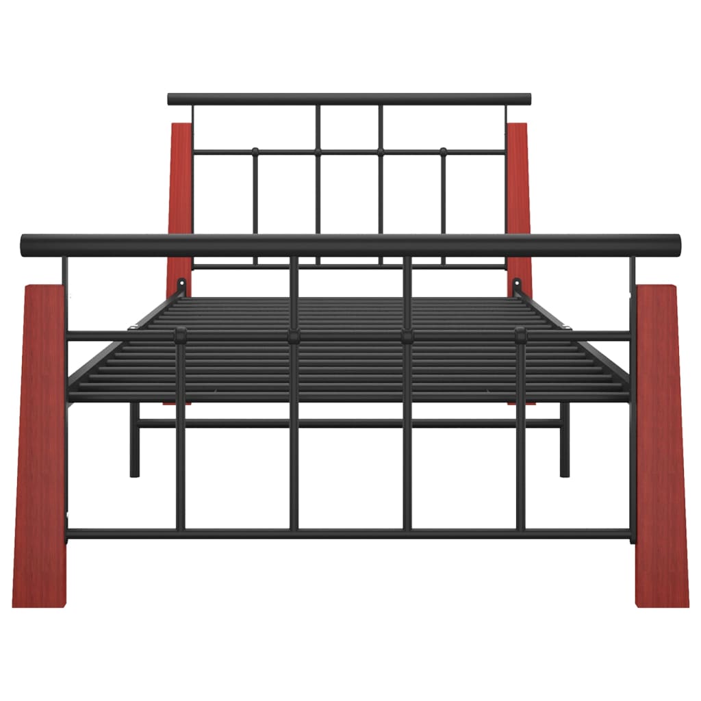 Bedframe metaal en massief eikenhout 90x200 cm is nu te koop bij PeponiXL, paradijselijk wonen!