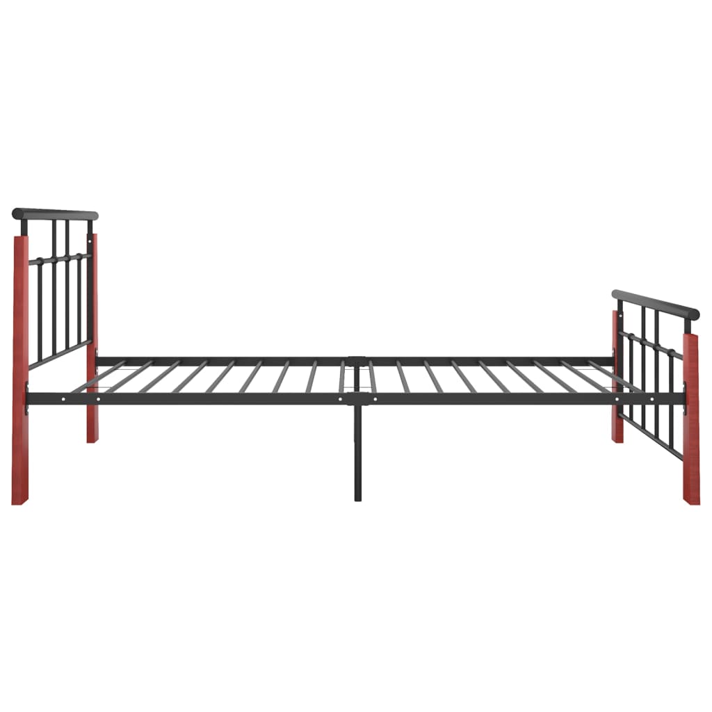 Bedframe metaal en massief eikenhout 90x200 cm is nu te koop bij PeponiXL, paradijselijk wonen!
