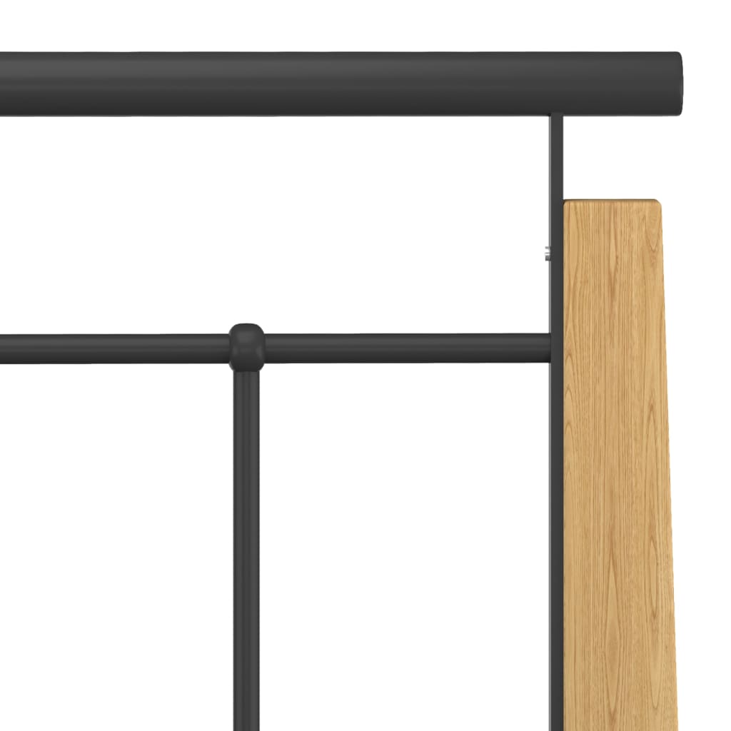Bedframe metaal en massief eikenhout 90x200 cm is nu te koop bij PeponiXL, paradijselijk wonen!