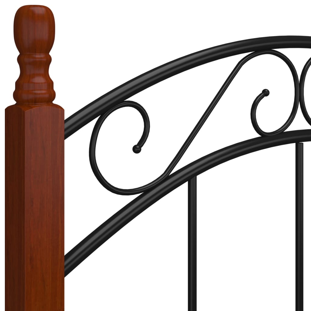 Bedframe metaal en massief eikenhout zwart 120x200 cm is nu te koop bij PeponiXL, paradijselijk wonen!