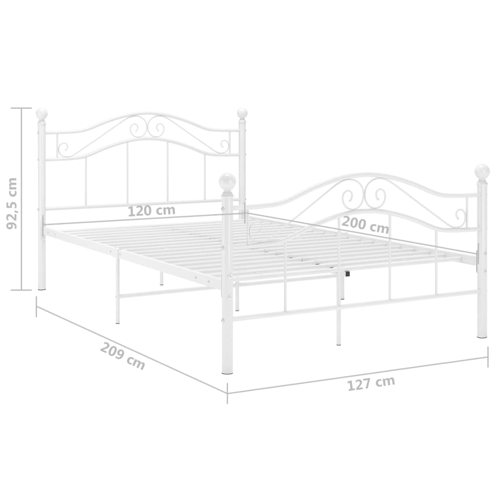 Bedframe metaal wit 120x200 cm is nu te koop bij PeponiXL, paradijselijk wonen!
