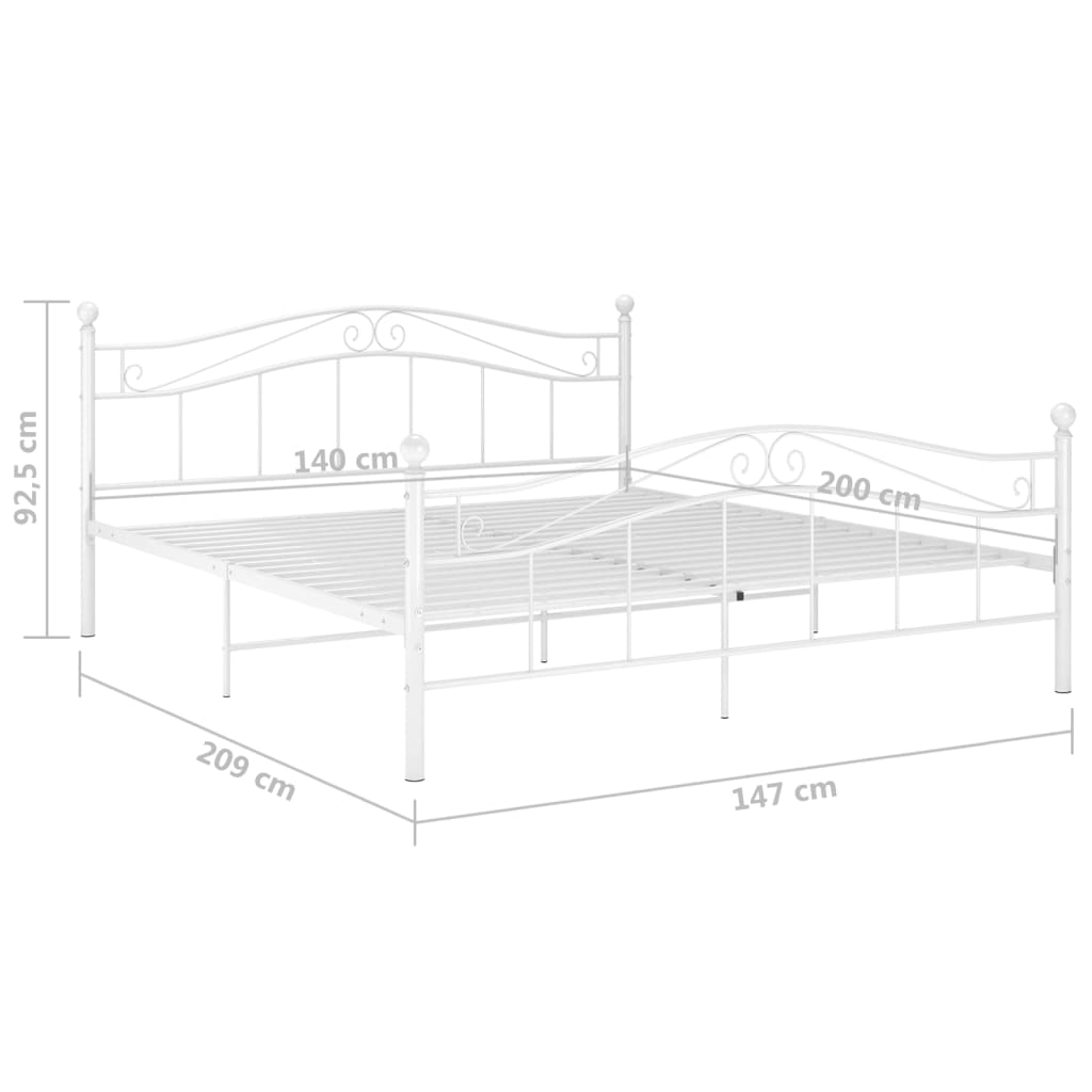 Bedframe metaal wit 140x200 cm is nu te koop bij PeponiXL, paradijselijk wonen!